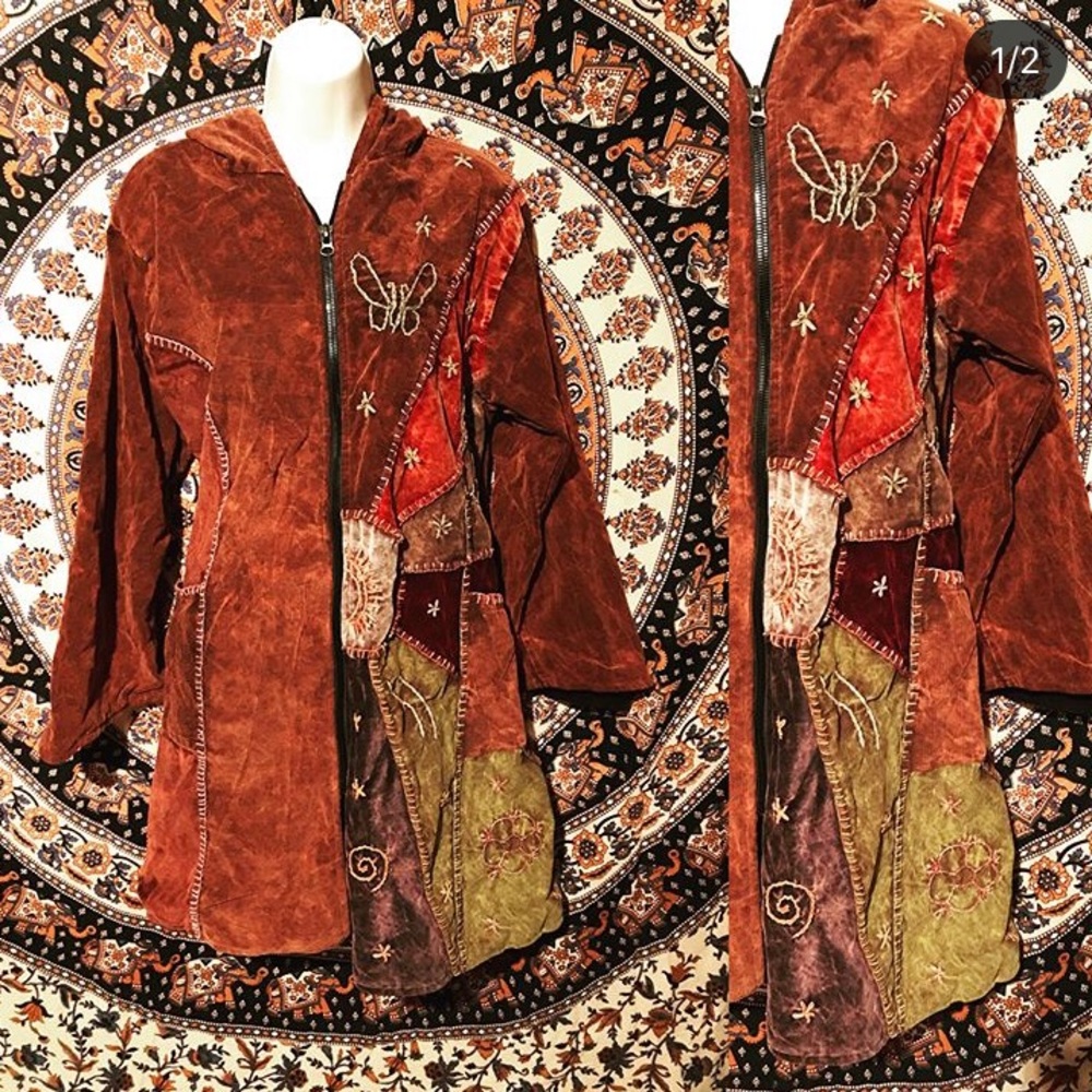 Witchy Corduroy and Crushed Velvet Wizard Coat